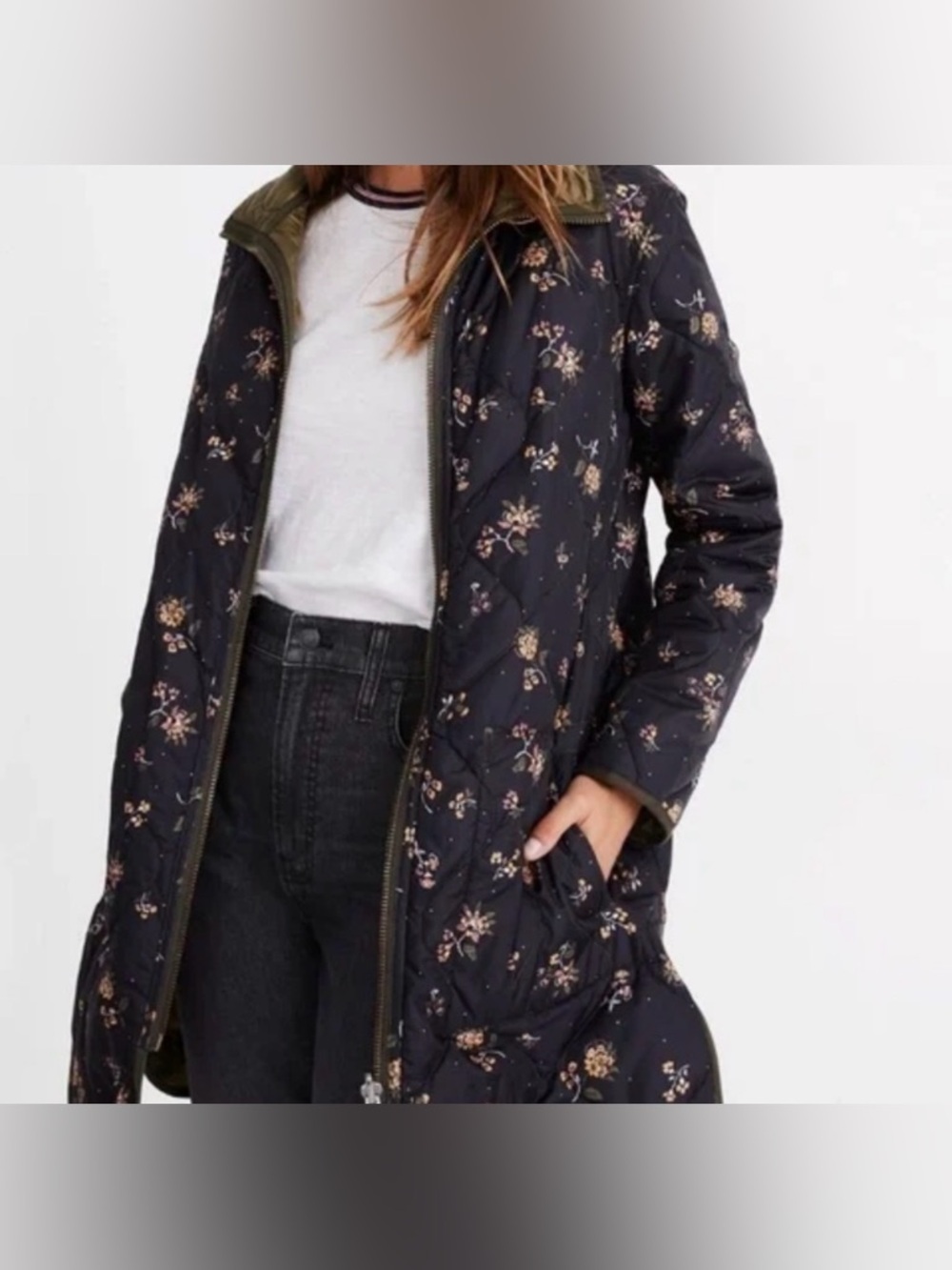 Madewell Reversible Quilted Liner Jacket in Forest Floral